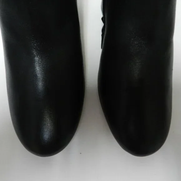 Cole Haan Arden Leather block heel Ankle boots botties black zip NEW Size Sz 9